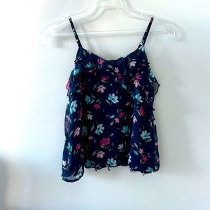 A floral tank top From Abercrombie kids size 9/10 with ruffles